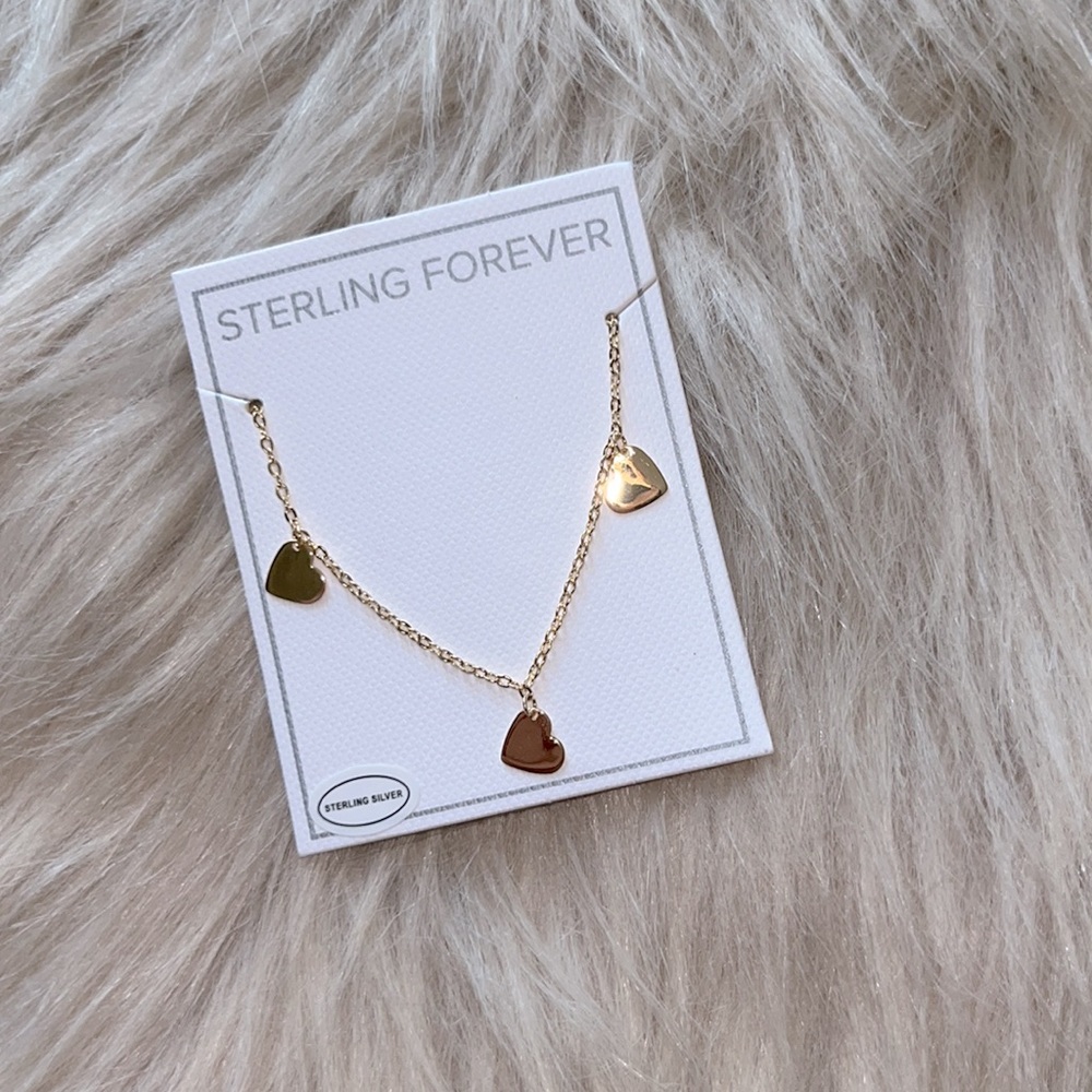 Sterling forever heart charm necklace (gold)